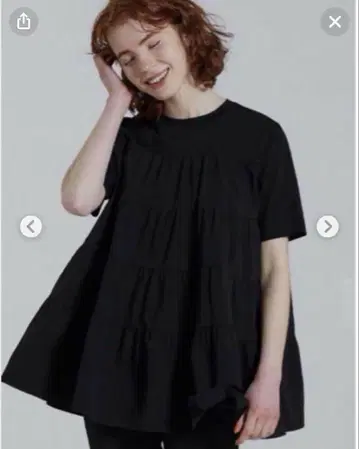 보르지 코튼 저지 콤비 티어드 풀오버