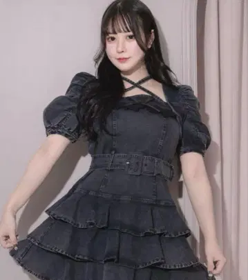 pium 티어드 프릴 미니 원피스