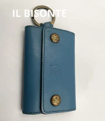 일비종떼 키케이스 6연 가죽 IL BISONTE 터콰이즈 블루