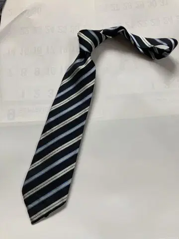 DURBAN 네이비 스트라이프 넥타이