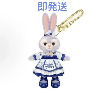 상하이 디즈니 유리 파랑 꽃 스텔라 루 봉제 인형 키체인