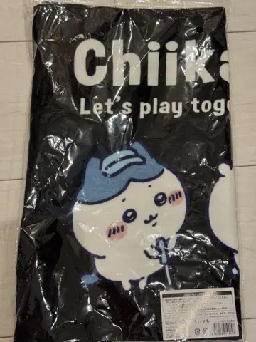 치이카와 골프 페이스 타월 블랙 Let's play together