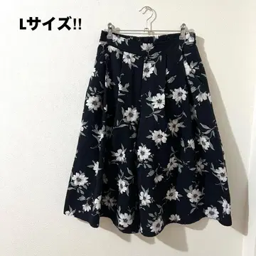 꽃무늬 가우초 팬츠 빅 사이즈 L 여성복 루즈한 체형 커버 예쁜