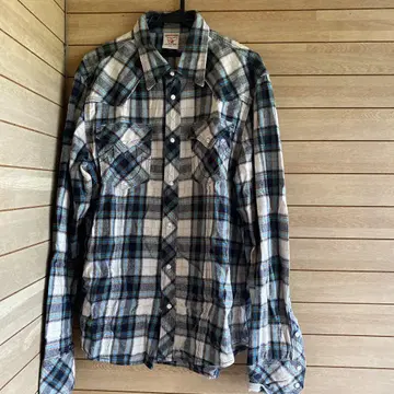 S715.4 TRUE RELIGION 체크 무늬 긴팔 셔츠 2XL