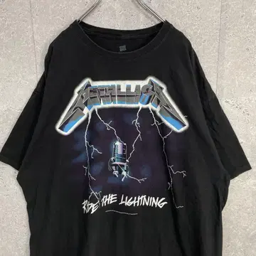 헤인즈 메탈리카 양면 프린트 밴딩 뮤직 블랙 티셔츠 2XL
