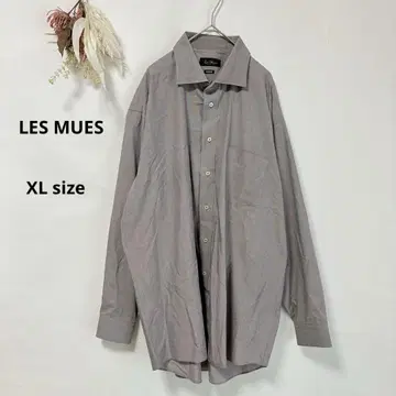 레뮤 LES MUES 와이셔츠 긴팔 그레이지 브라운 빅 사이즈
