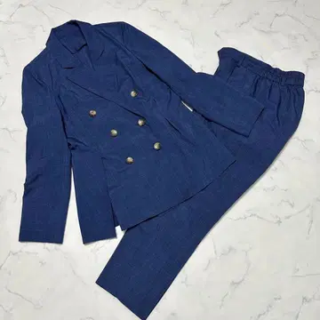 새상품급 RUIRUE BOUTIQUE 팬츠 수트 더블 브레스트 네이비 M