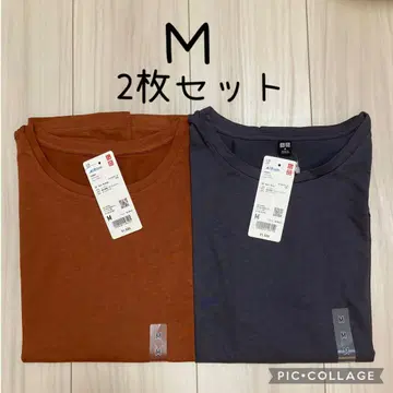 에어리즘 드레이프 T+ M 미사용 새상품 그레이 브라운 세트 유니클로