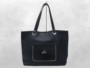 키타무라 Kitamura 가죽 로고 토트백 NAVY 네이비
