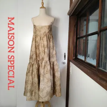 MAISON SPECIAL 2WAY 컷 프린지 자카드 원피스