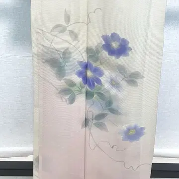 D270 여름 기모노 호몬기 꽃 무늬 단문 명주 순수 실크