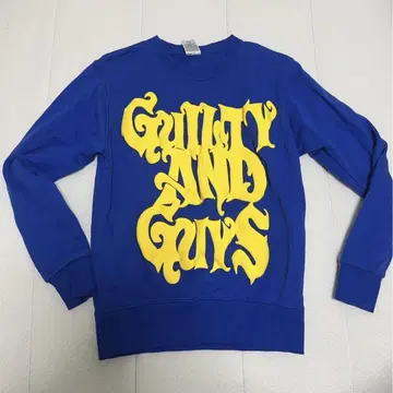 guiltyguys 롱 T 사이즈 XS 블루 로고 노랑