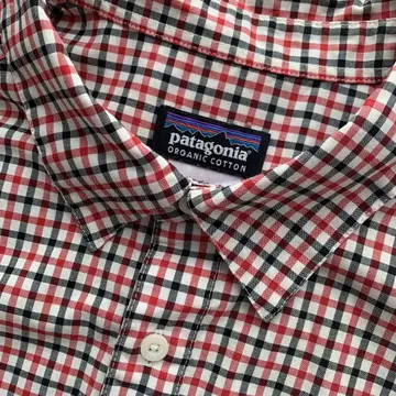 Patagonia 반팔 셔츠 M 체크 무늬