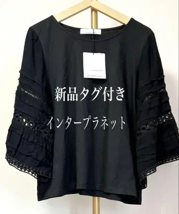 12000 추천! 택 포함 새상품 인터플래닛 소매 레이스 티셔츠 블랙