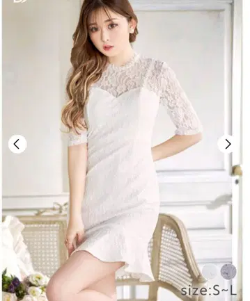 데이지 스토어 올 레이스 펄 라인 머메이드 미니 드레스 S