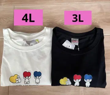 시마무라 베이맥스 티셔츠 블랙 화이트 4L 3L