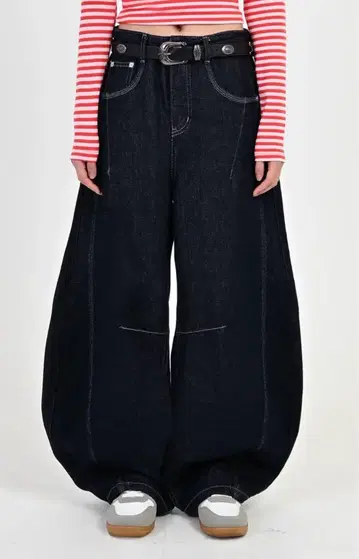 스티치 벌룬 인디고 데님 L 사이즈