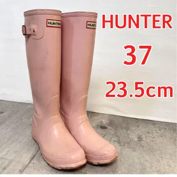 Hunter 장화 핑크 37 사이즈 23.5cm 정품 장마 대비