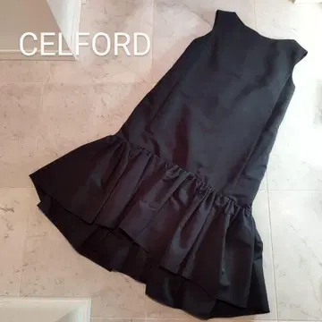 CELFORD 그로그랭 A 라인 슬리브리스 롱 원피스 36