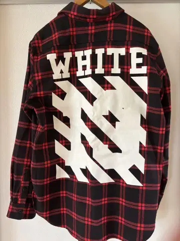 OFF-WHITE 체크 무늬 플란넬 셔츠 L