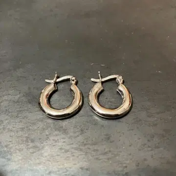 SILVER925 ROUND HOOP EARRINGS/실버/귀걸이