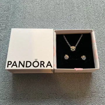 판도라 팬지 블루 목걸이 및 귀걸이