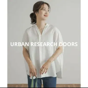 URBAN RESEARCH DOORS 개더 슬리브 스키퍼 블라우스