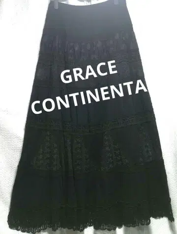 GRACECONTINENTAL 큰 키를 위한 튤 레이스 맥시 스커트 블랙