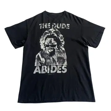 THE DUDE ABIDES 티셔츠 블랙 화이트 코튼
