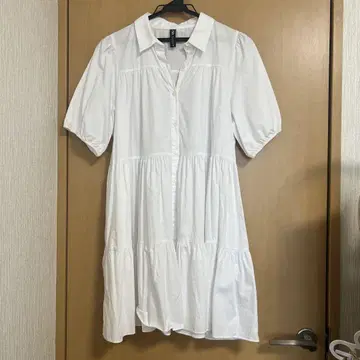 화이트 반팔 셔츠 원피스 티어드 자라