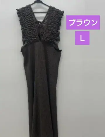 시마무라/셔링 원피스 브라운 브라운 L
