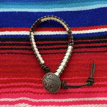 사무라이 크래프트 콘초 팔찌 가죽 비즈 실버 콘초