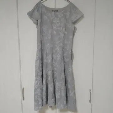 LAURA ASHLEY 반팔 롱 원피스 그레이