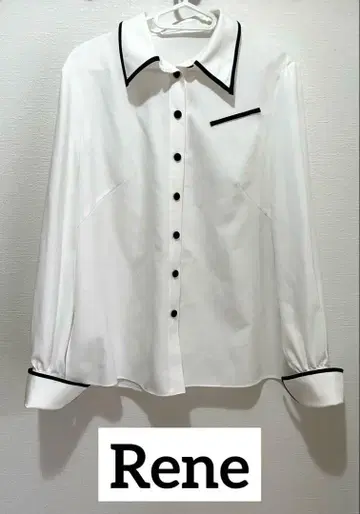 새상품급 Rene 르네 셔츠 블라우스 긴팔 자수 폭시