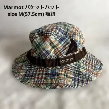 Marmot 버킷 햇 체크 무늬 size M(57.5cm) 턱 끈