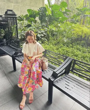 linkable 꽃무늬 플레어 스커트 린카블