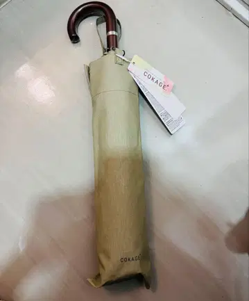 cokage + 점프식 접이식 양산 나무 손잡이 55cm 소프트 카키