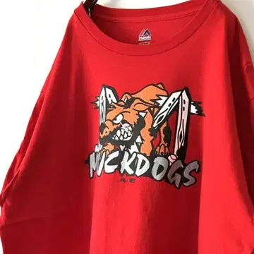마제스틱 MUCKDOGS 티셔츠 XL 레드 빨간색 구제 의류