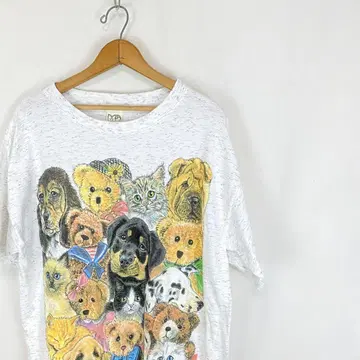 90s 빈티지 아트 티셔츠 그레이 USA제 빅 사이즈