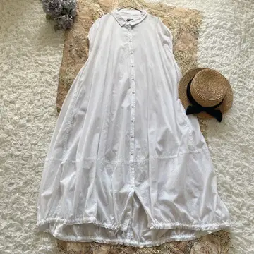 모유루/MOYURU/모유루 변형 롱 셔츠 원피스 슬리브리스 볼륨