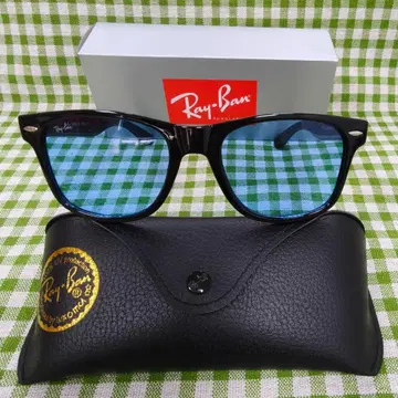 Ray-Ban RB2140 파랑 렌즈 블랙 프레임 케이스 포함 블루 렌즈