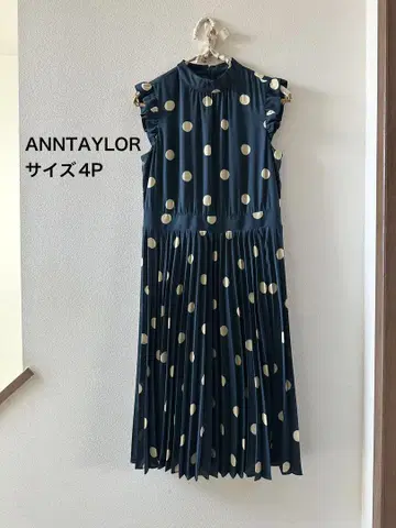 ANN TAYLOR 네이비 도트 무늬 원피스