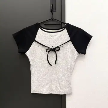 andmary Alma ribbon tops 앤드 마리 그레이 gray