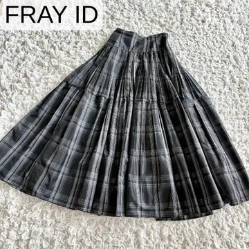 프레이 아이디 FRAYI.D 플리츠 턱 타프타 스커트 체크 S