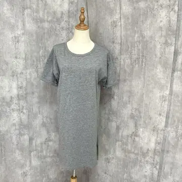 mili an deni 사이드 슬릿 티셔츠 원피스 심플 무지