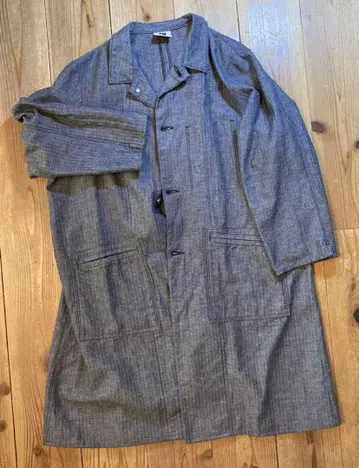 Denim Madness 헤링본 롱 코트