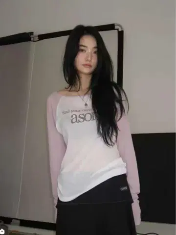 ason 래글런 슬리브 티셔츠