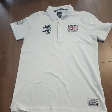 Admiral 화이트 피케 셔츠 라이온 자수