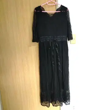 레이스 롱 드레스 원피스 블랙 검정