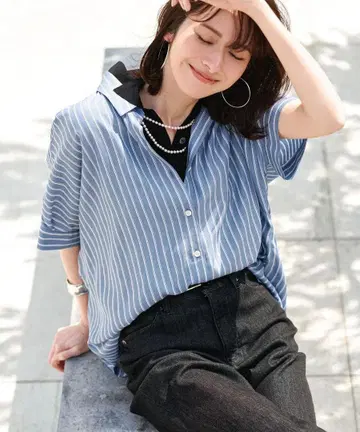 자유구 리요셀 포플린 블라우스